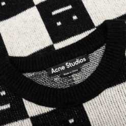 Acne Studios Kids Wool Crewneck Sweater - Black/Oatmeal Beige -Fashion Clothing Store Acne Studios Kids Wool Crewneck Sweater Black Oatmeal Beige D60015 CQK 1