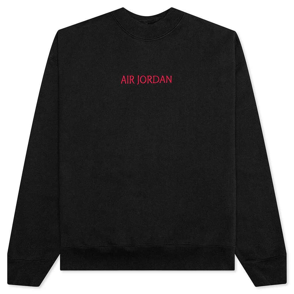 Air Jordan Women's Crew Sweatshirt - Black/Gym Red 1 Air Jordan Women's Crew Sweatshirt - Black/Gym Red