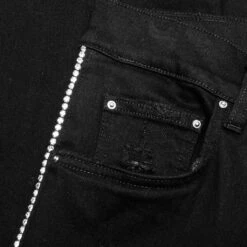 Amiri Crystal Stack Flare - Black OD -Fashion Clothing Store Amiri Crystal Stack Flare Black OD SS23MDF009 018 02 27 23 Feature JP 8