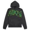 Script Oversized Embroidered Hoodie - Charcoal