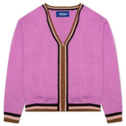 Awake Striped Mohair Cardigan - Pink