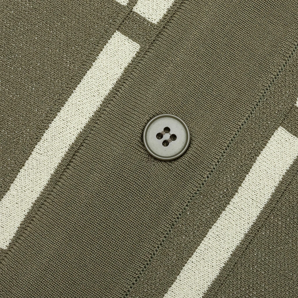 Awake Windowpane Short Sleeve Cardigan - Sand/Light Yellow 4 Awake Windowpane Short Sleeve Cardigan - Sand/Light Yellow - Image 4