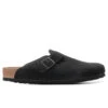 Birkenstock Wide Boston Soft Footbed Suede - Black