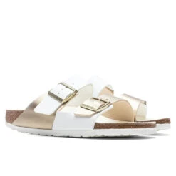 Birkenstock Women's Narrow Arizona Split Birko-Flor - White/Gold 6 Birkenstock Women's Narrow Arizona Split Birko-Flor - White/Gold -Fashion Clothing Store Birkenstock Women s Narrow Arizona Split Birko Flor White Gold 1019996 02 11 2022 01 2