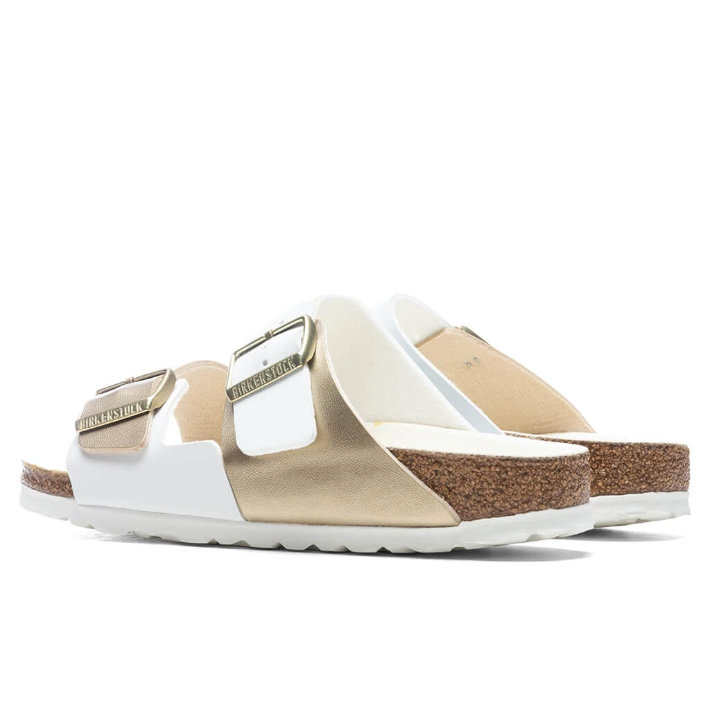 Birkenstock Women's Narrow Arizona Split Birko-Flor - White/Gold 4 Birkenstock Women's Narrow Arizona Split Birko-Flor - White/Gold - Image 4