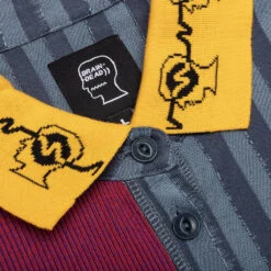 Jacquard Collar Paneled Polo - Multi -Fashion Clothing Store Brain Dead Jacquard Collar Paneled Polo Multi BDP21T25001499MP01 08 01 2021 01