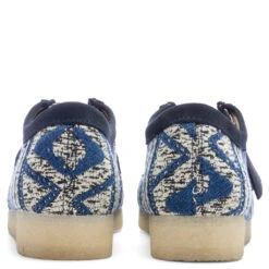 Clarks Wallabee - Blue Fabric -Fashion Clothing Store Clarks Wallabee Blue Fabric 26166649 11 04 22 S NF Feature 15