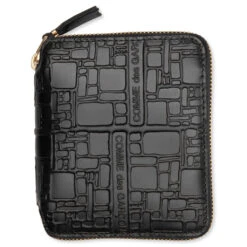 Comme Des Garcons Embossed Logo Wallet - Black