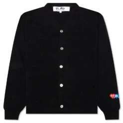 Comme Des Garcons PLAY X The Artist Invader Button Cardigan - Black