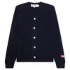 Comme Des Garcons PLAY X The Artist Invader Button Cardigan - Navy