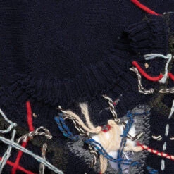 Maison Margiela Crewneck - Navy/Grey/Dark Green -Fashion Clothing Store Crewneck Navy Grey Dark Green S67HL0001 S18327 001F 09 14 23 Feature KN 7