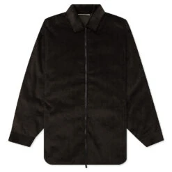 Corduroy Shirt Jacket - Off Black