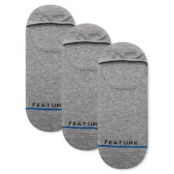 Classic No Show Sock - Heather Grey (3-Pack)