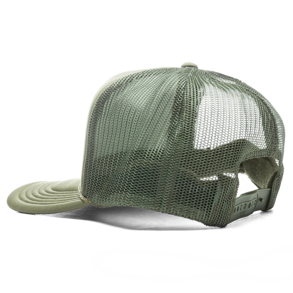 Crosshair Trucker Hat - Olive Green 4 Crosshair Trucker Hat - Olive Green - Image 4