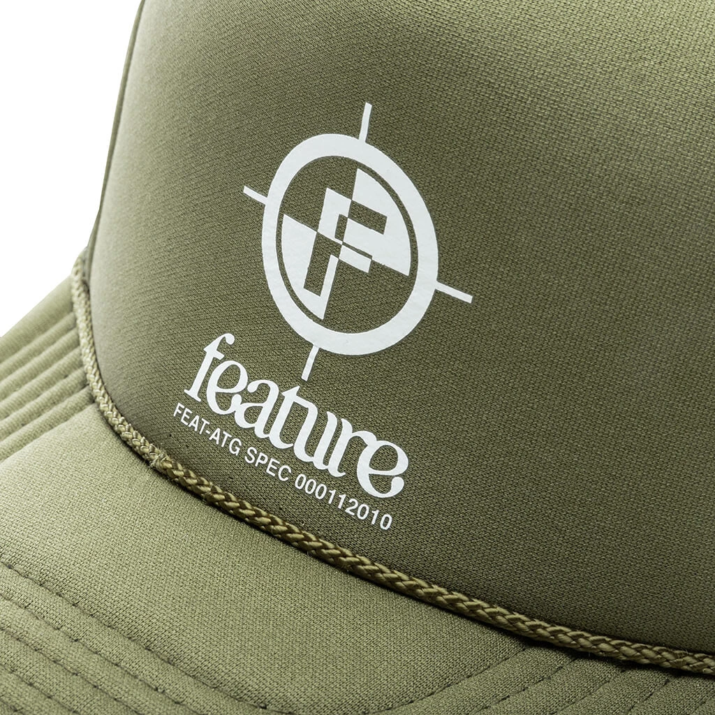 Crosshair Trucker Hat - Olive Green 2 Crosshair Trucker Hat - Olive Green - Image 2
