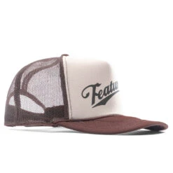 Frew Trucker Hat - Brown/Tan -Fashion Clothing Store Feature Frew Trucker Hat Brown Tan FEAT032923X5 06 21 23 Feature VR 4