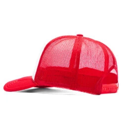 Frew Trucker Hat - Red/White -Fashion Clothing Store Feature Frew Trucker Hat Red White FEAT032923X4 06 14 23 Feature VR 5