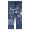 Fire Escape Embroidered Jeans - Blue