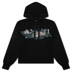 Amiri Floral Logo Hoodie - Black