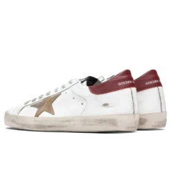 Golden Goose Super-Star Sneakers - White/Cappuccino/Bordeaux -Fashion Clothing Store Golden Goose Superstar Leather Upper and Heel Suede Star White Cappuccino Bordeaux GMF00101.F000365.10288 10 28 2020 01 3
