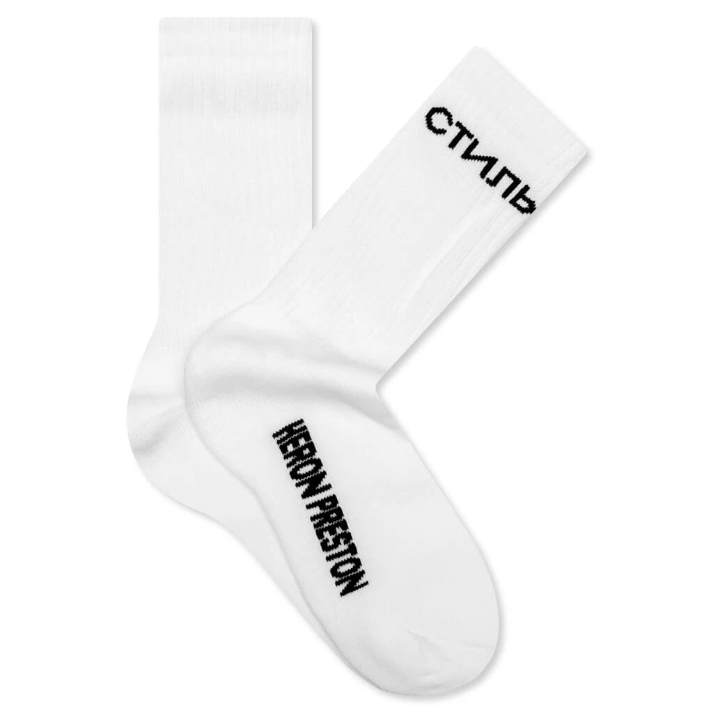 CTNMB Long Socks - White/Black 1 CTNMB Long Socks - White/Black
