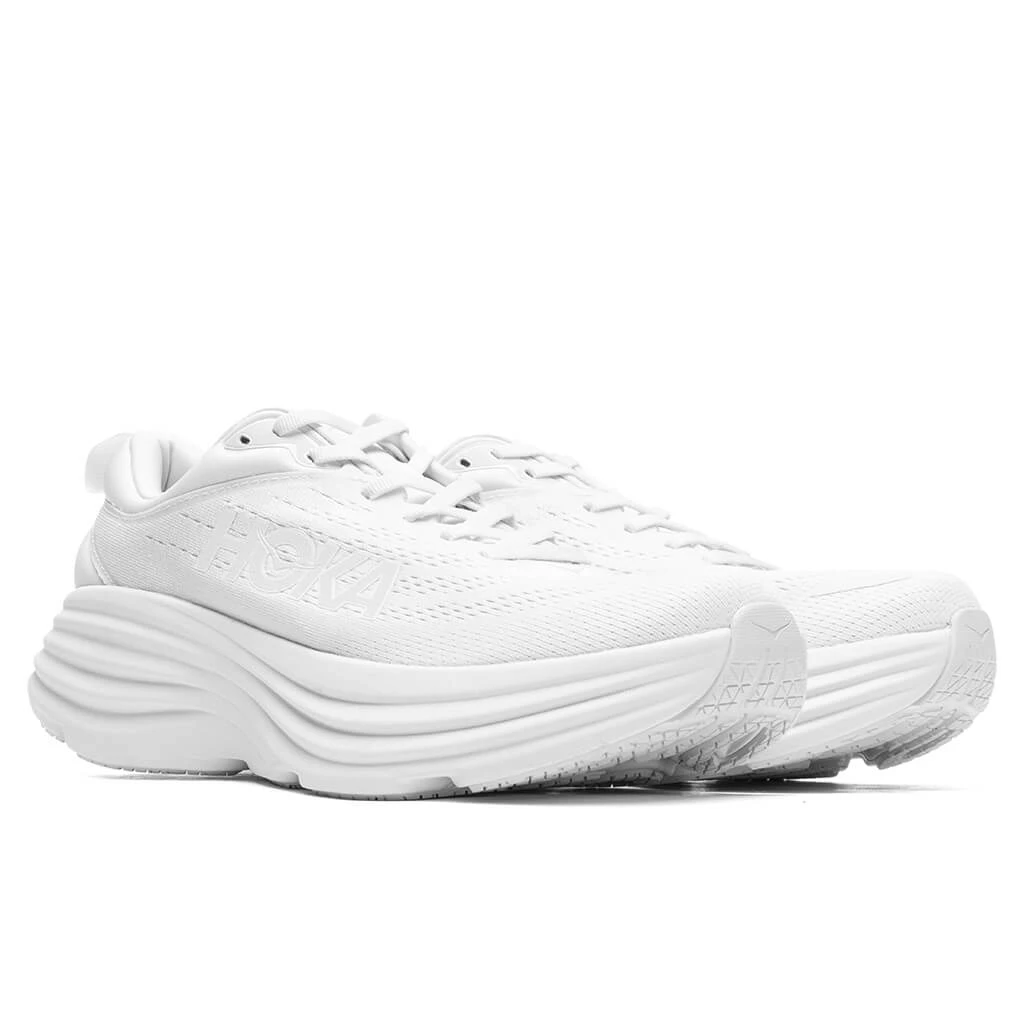 Hoka Women's Bondi 8 - White/White 2 Hoka Women's Bondi 8 - White/White - Image 2