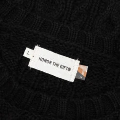 HTG Cable Knit Jumper Sweater - Black -Fashion Clothing Store Honor The Gift HTG Cable Knit Jumper Sweater Black HTG220352 BLK 11 05 22 Feature DV 5