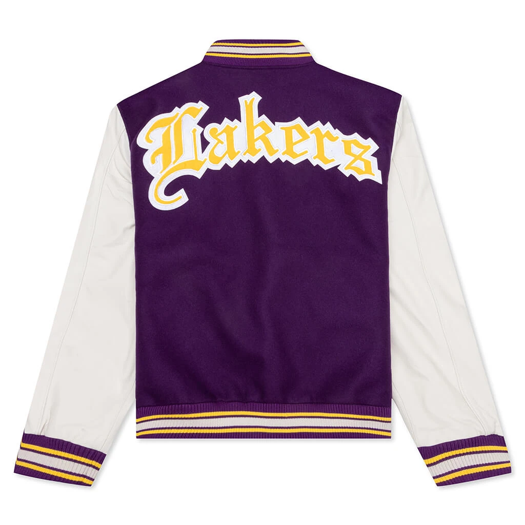 Wool & Leather Varsity Jacket - Lakers 2 Wool & Leather Varsity Jacket - Lakers - Image 2