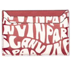 Lanvin Card Holder - Burgundy/Ecru