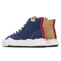 Original Sole Toe Cap Hi Sneaker - Navy/Beige -Fashion Clothing Store Maison Mihara Yasuhiro Original Sole Toe Cap Hi Sneaker Navy Beige A05FW701 NABE 04 08 2021 01 3