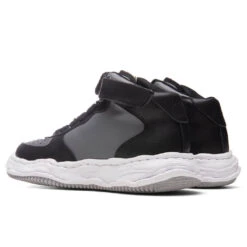 Wayne High OG Sole Leather Sneaker - Black/Grey -Fashion Clothing Store Maison Mihara Yasuhiro Wayne High OG Sole Leather Sneaker Black Grey A08FW705 BLG 01 29 2022 01 4