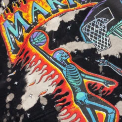 MARKET Skelly Digital Dunk Hoodie - Black Bleach Dye -Fashion Clothing Store Market Skelly Digital Dunk Hoodie Black Bleach Dye 397000206 BLK 01 05 2022 01 2