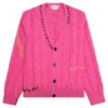 Marni Stitch Detail Cable Knit Cardigan - Fuchsia Fluo