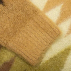 Mohair Cardigan Zigzag - Taupe -Fashion Clothing Store Needles Mohair Cardigan Zigzag Taupe LQ274 TAU 12 17 22 Feature DV 8