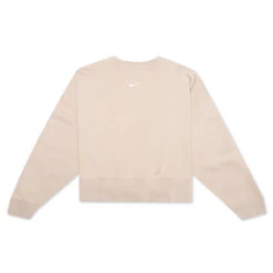 Nike Sportswear Collection Essentials Women's Oversized Fleece Crew Sweatshirt - Sanddrift/White