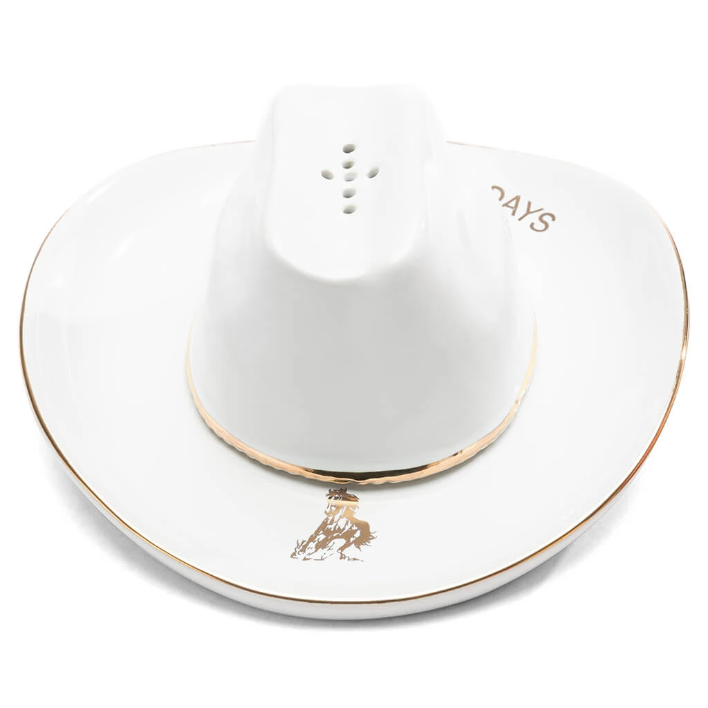 OOTD Cowboy Hat Incense Holder - White 2 OOTD Cowboy Hat Incense Holder - White - Image 2