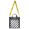 Binder Diag Saffiano Tote - Black/White