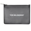 Calf Skin Quote Pouch - Black/White