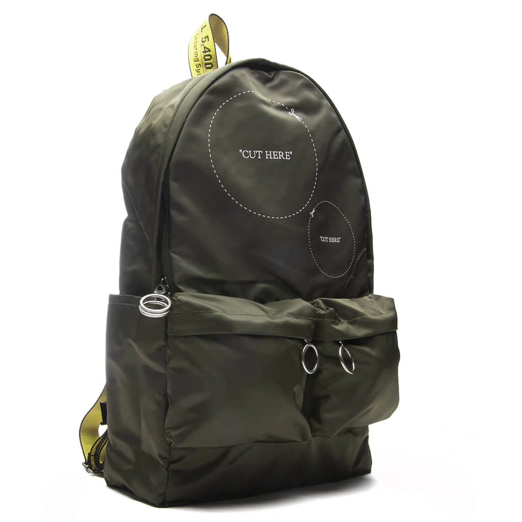 Cut Here Backpack - Green/White 2 Cut Here Backpack - Green/White - Image 2