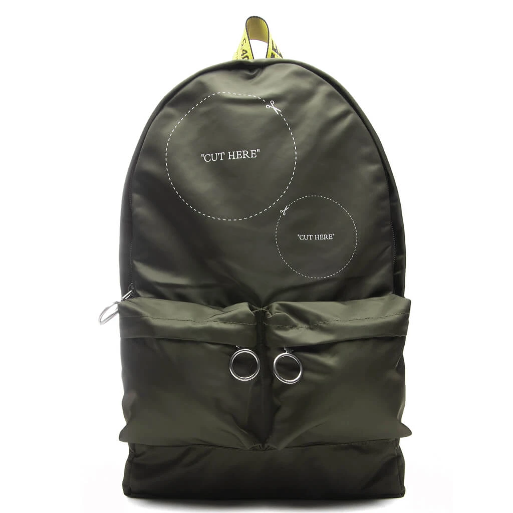 Cut Here Backpack - Green/White 1 Cut Here Backpack - Green/White