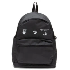 OW Logo PVC Backpack - Black/White