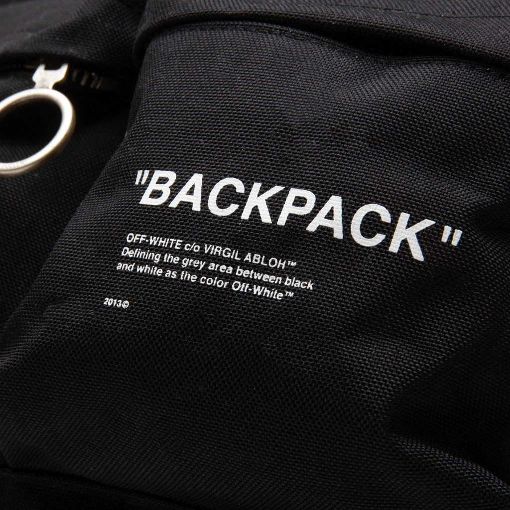 Quote Tote Backpack - Black/White 3 Quote Tote Backpack - Black/White - Image 3