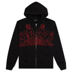 Pleasures Squeeze Zip Up Hoodie - Black