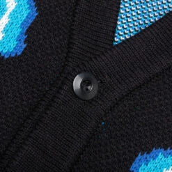 Pleasures Volt Jacquard Cardigan - Black -Fashion Clothing Store PLEASURES Volt Jacquard Cardigan Black P22SP025 BLACK 04 25 22 Feature 54