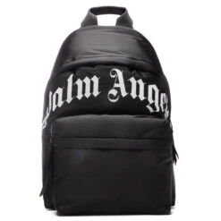 Palm Angels Curved Logo Backpack - Black/White