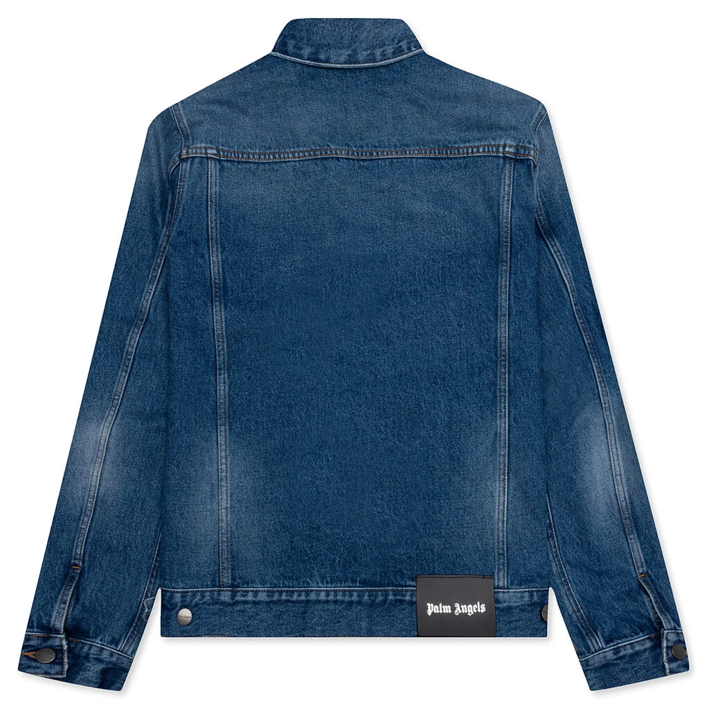 Palm Angels Indigo Track Denim Jacket - Light Blue 2 Palm Angels Indigo Track Denim Jacket - Light Blue - Image 2