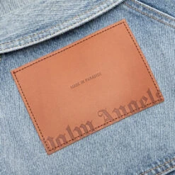 Palm Angels Light Wash Sunset Loose Denim Jacket - Blue/Brown -Fashion Clothing Store Palm Angels Light Wash Sunset Loose Denim Pant Blue Brown PMYE038S23DEN0024560 05 09 23 Feature KN 10