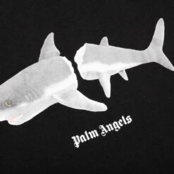 Palm Angels Shark Classic Tee - Black/White -Fashion Clothing Store Palm Angels Shark Classic Tee Black White SS23 PMAA001C99JER0121001 05 09 23 Feature KN 4