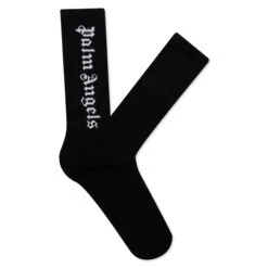 Palm Angels Vertical Logo Socks - Black/White