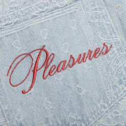 Pleasures Merit Denim Work Pant - Light Blue -Fashion Clothing Store Pleasures Merit Denim Work Pant Light Blue P23SU030 BLUE 07 28 23 Feature KN 7